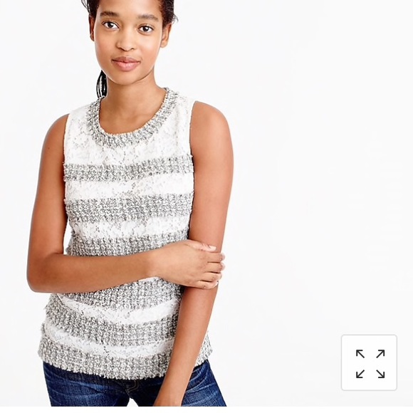 J. Crew Fringey Top In Tweed And Lace- NWT - Picture 2 of 16